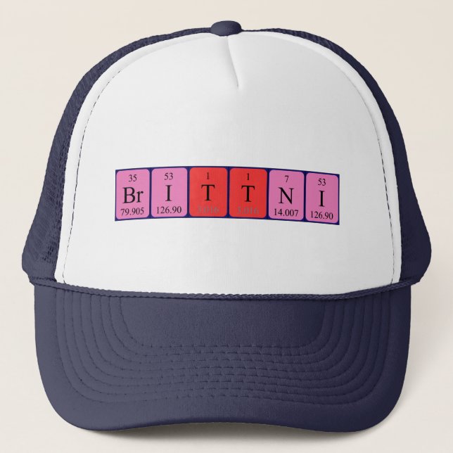 Brittni periodic table name hat (Front)