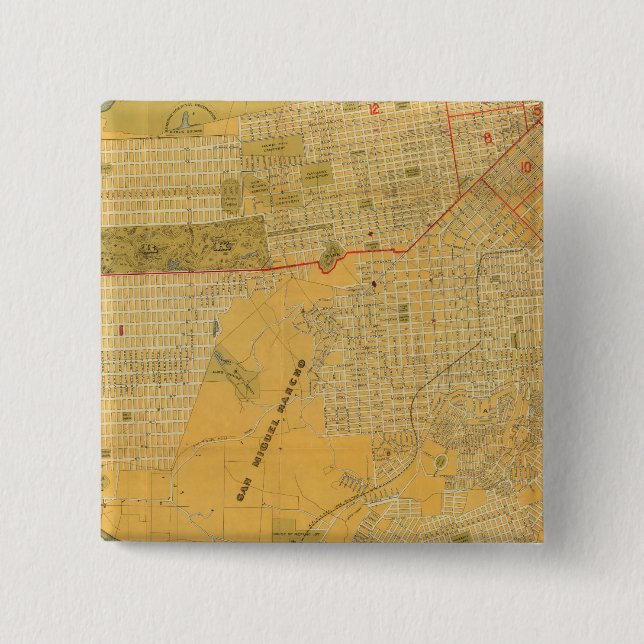 Britton and Rey's Guide Map 2 Inch Square Button (Front)