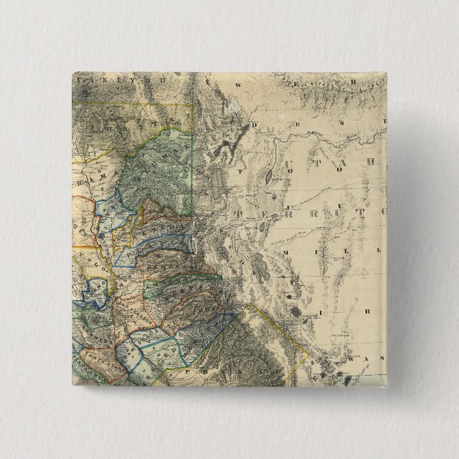 Britton and Rey's Map of California 2 Inch Square Button (Front)