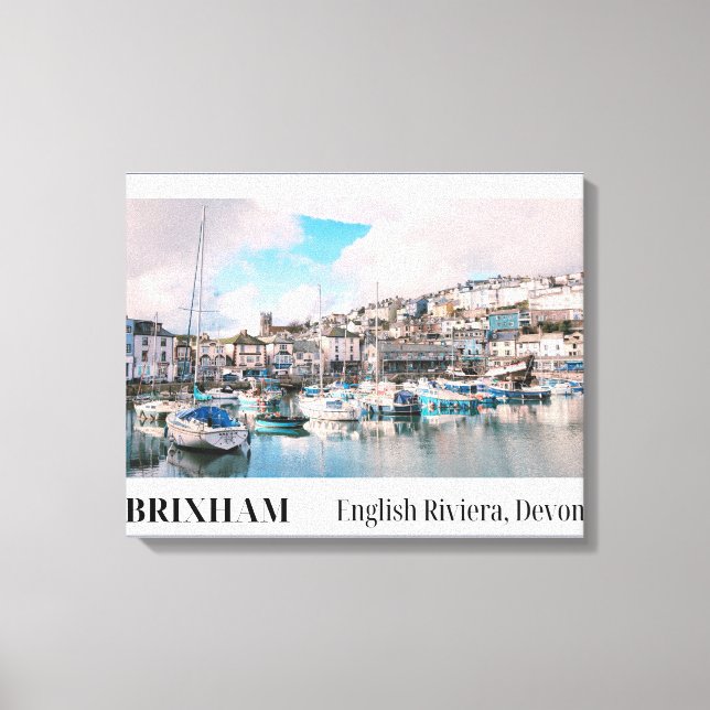 Brixham Harbor, English Riviera, Devon Canvas Print (Front)