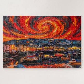 Brixham Harbor: Gallery Edition Solar Vortex Jigsaw Puzzle