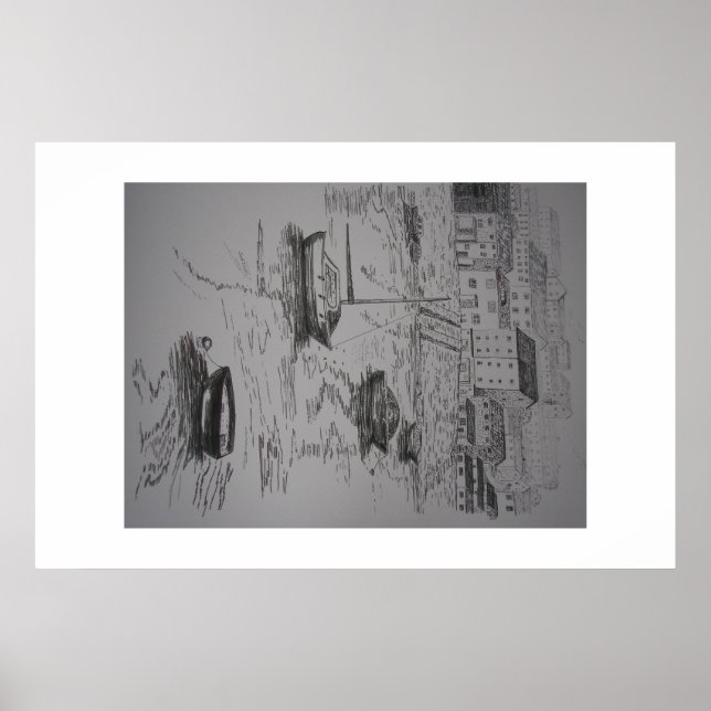 Brixham Harbour Painting Poster (Front)