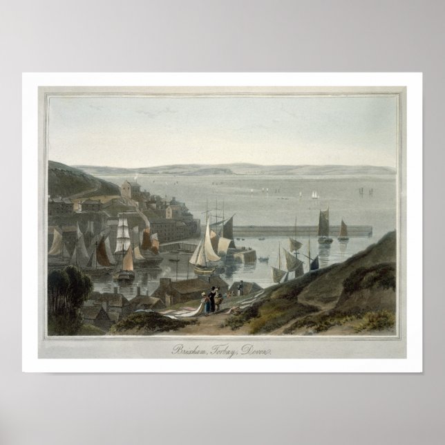 Brixham, Torbay, Devon, from Volume VIII of 'A Voy Poster (Front)