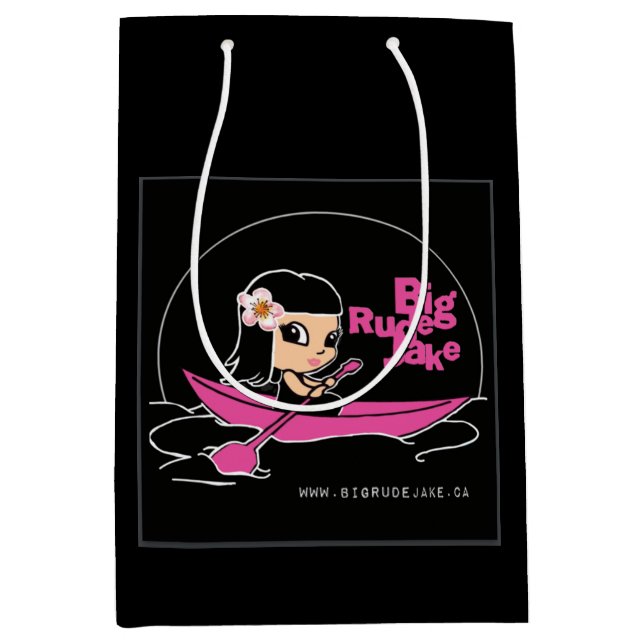 BRJ Pink Canoe Logo Medium Gift Bag (Front)