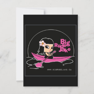 BRJ Pink Canoe Post Card