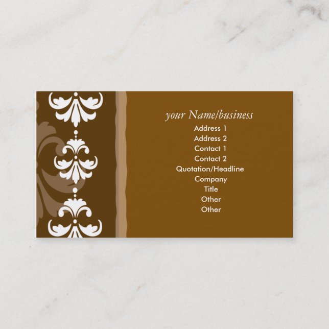 Brn damask Business card (Front)