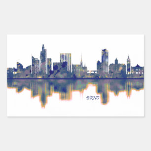 Brno Skyline Sticker