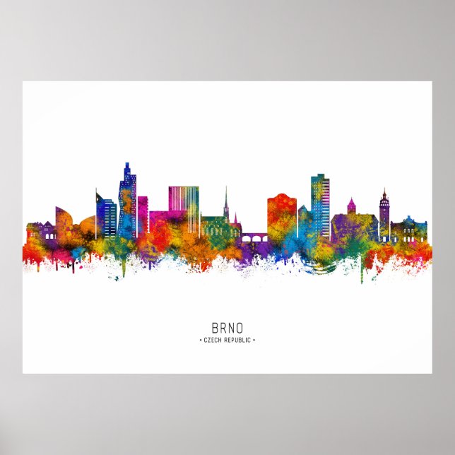 BrnoCzech Republic Skyline Poster (Front)