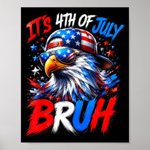 Bro 4th Of July Boys Kids Fourth Of July Bald Poster