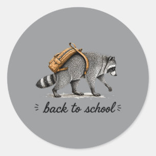 Bro Back Timothy Raccoon Back To School Retro Classic Round Sticker