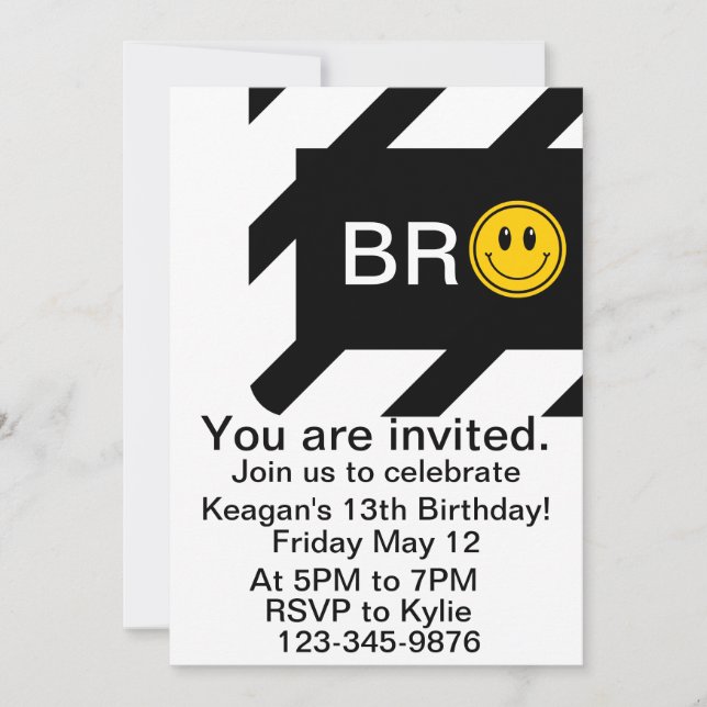 Bro C'est mon anniversaire, Bro Invitation de fête (Devant)