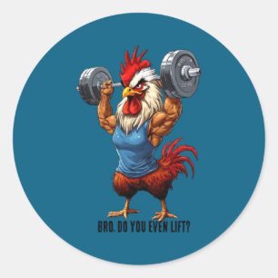 Bro Do You Even Lift Funny Wer Lift Gym Pun  Classic Round Sticker