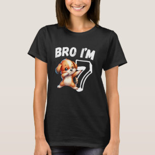 Bro I'm 7 Year Old Dog 7th Birthday Kids Dabbing C T-Shirt