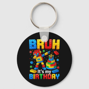 Bro Its My Birthday Dabbing Toy Brick Robot Boys Keychain