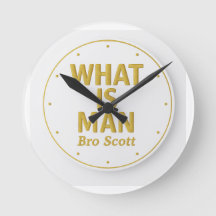 Bro Leo WHAT IS MAN Round Face Wall Clock