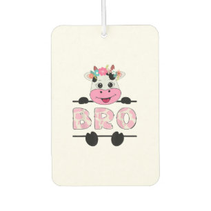Bro Of The Birthday Girl Cow Brother Family Party  Air Freshener