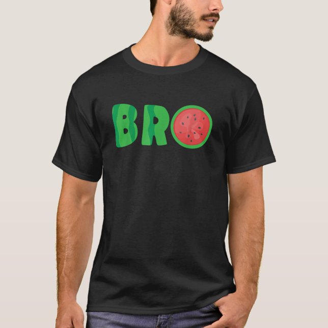 Bro Watermelon Tee Cool Summer Tropical Fruit Melo (Front)