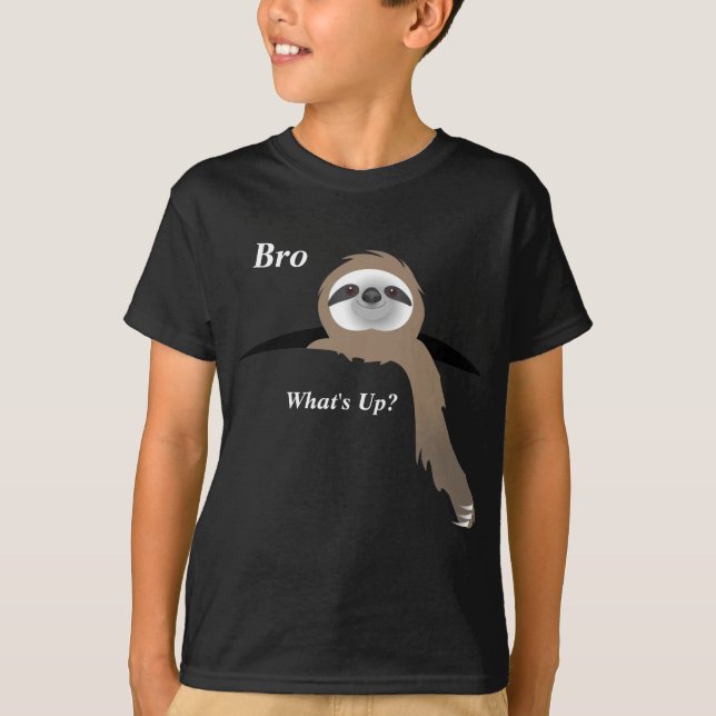 Bro, What's Up Sloth Hanging Outside Ripped T-Shirt (Front)