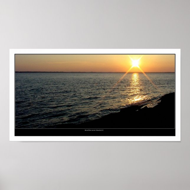 Broad River at sunset Poster (Front)