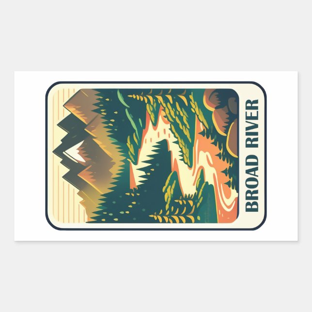 Broad River North Carolina South Carolina Colours Sticker (Front)