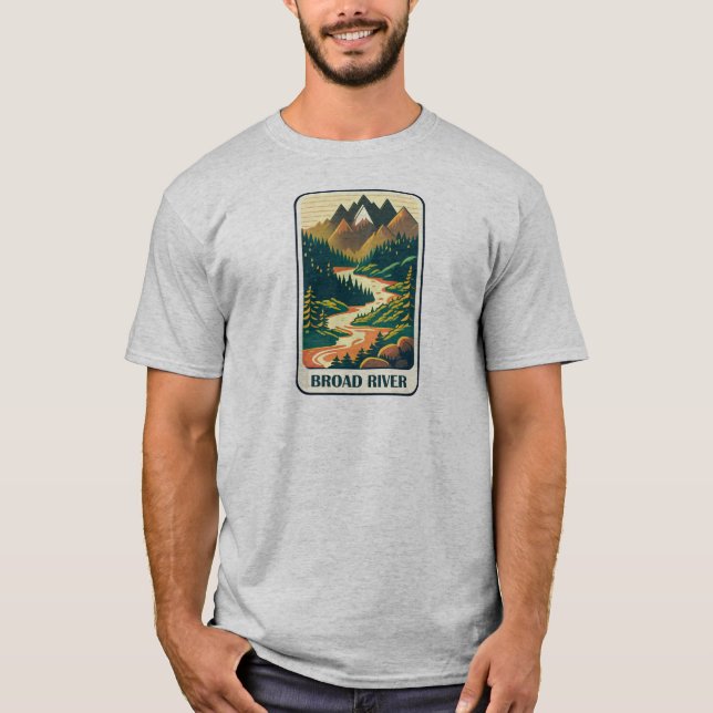 Broad River North Carolina South Carolina Colours T-Shirt (Front)