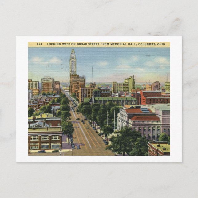 Broad St., Columbus, Ohio Postcard (Front)