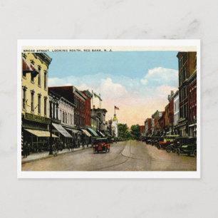 Broad St., Red Bank, NJ Vintage Postcard