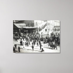 Broad Street Railway Station, London, c.1890 Canvas Print