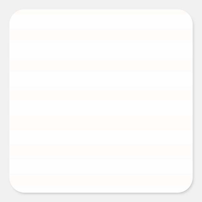 Broad Stripes - White and Linen Square Sticker (Front)