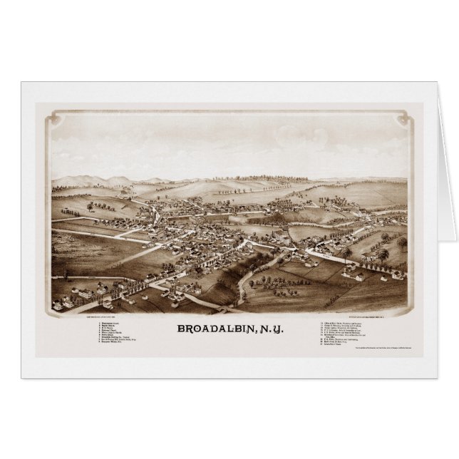 Broadalbin, carte panoramique de NY - 1880 (Devant horizontal)