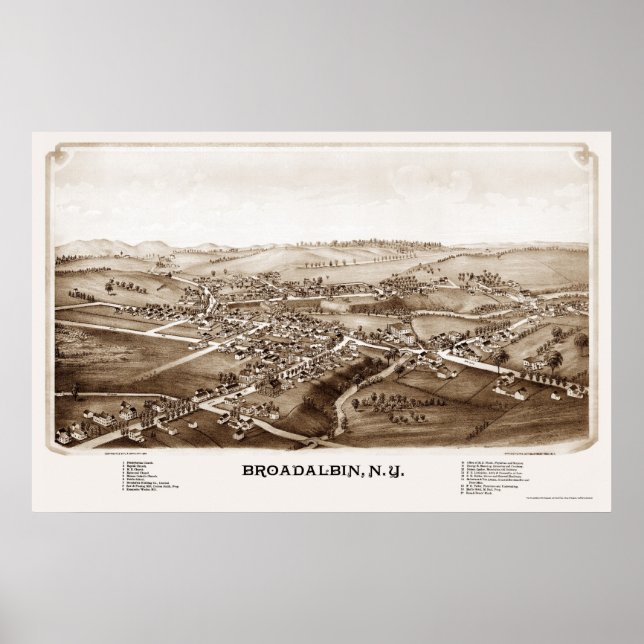 Broadalbin, NY Panoramic Map - 1880 Poster (Front)