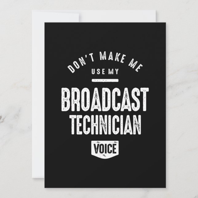 Broadcast Technician Job Occupation (Front)