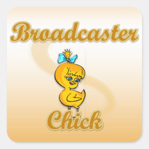 Broadcaster Chick Square Sticker