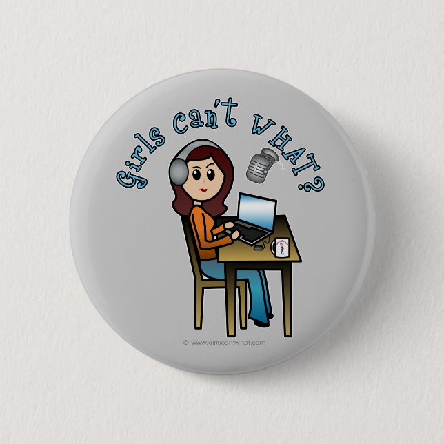 Broadcaster (Light) 2 Inch Round Button (Front)