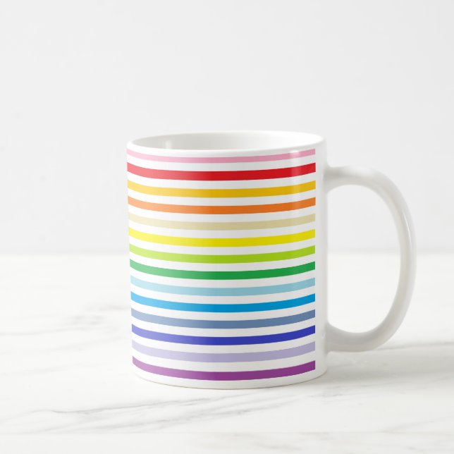 Broader Spectrum Rainbow and White Stripes Coffee Mug (Right)