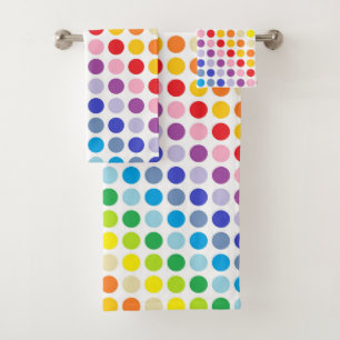 Broader Spectrum Rainbow Polka Dots Bath Towel Set