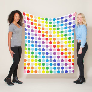 Broader Spectrum Rainbow Polka Dots Fleece Blanket