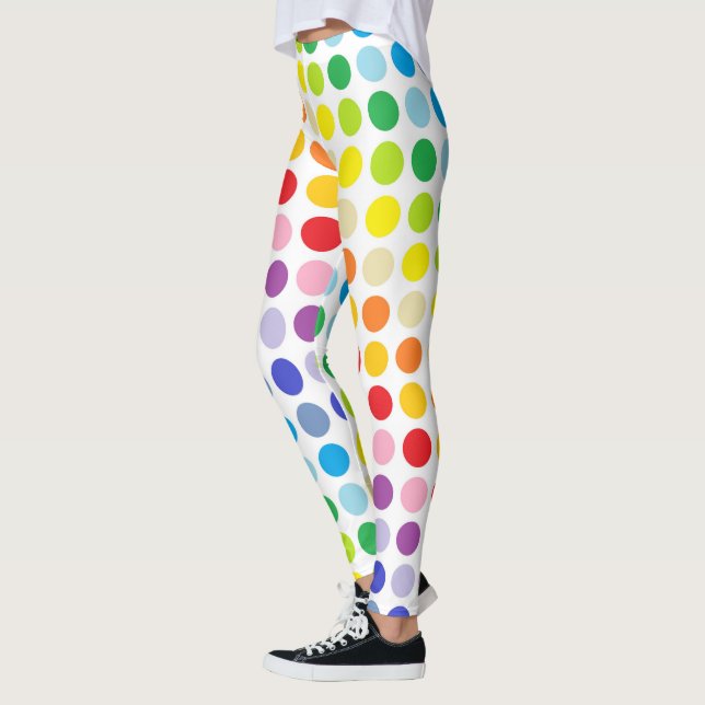 Broader Spectrum Rainbow Polka Dots Leggings (Left)