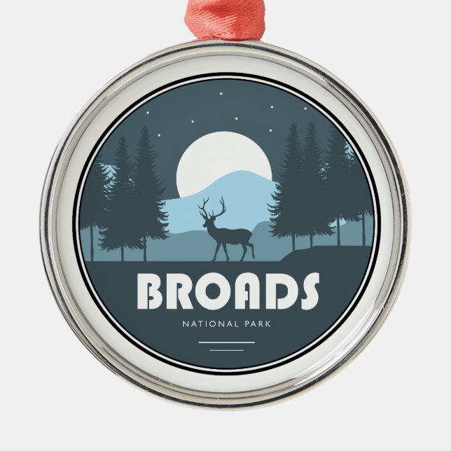 Broads National Park Deer Metal Ornament (Front)