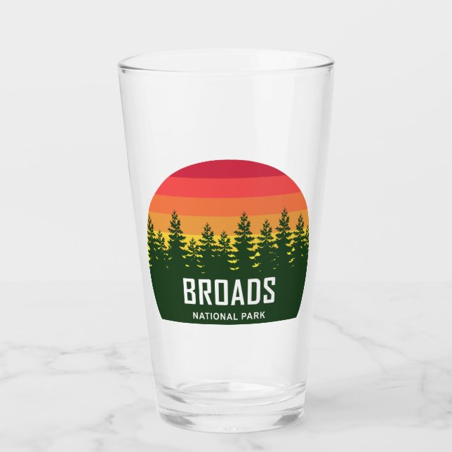 Broads National Park Rainbow Trees Glass (Front)