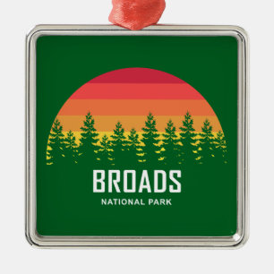 Broads National Park Rainbow Trees Metal Ornament