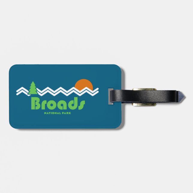 Broads National Park Retro Luggage Tag (Back Horizontal)