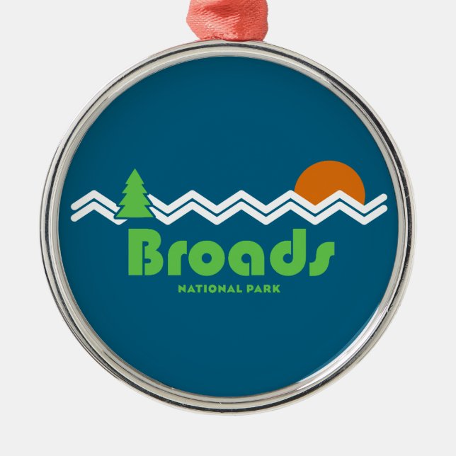 Broads National Park Retro Metal Ornament (Front)