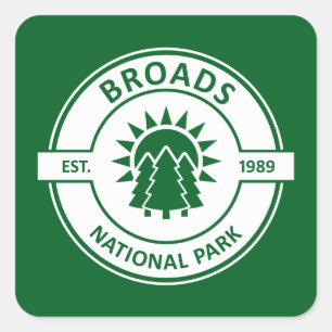 Broads National Park Sun Trees Square Sticker