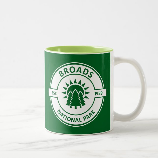 Broads National Park Sun Trees Two-Tone Coffee Mug (Right)