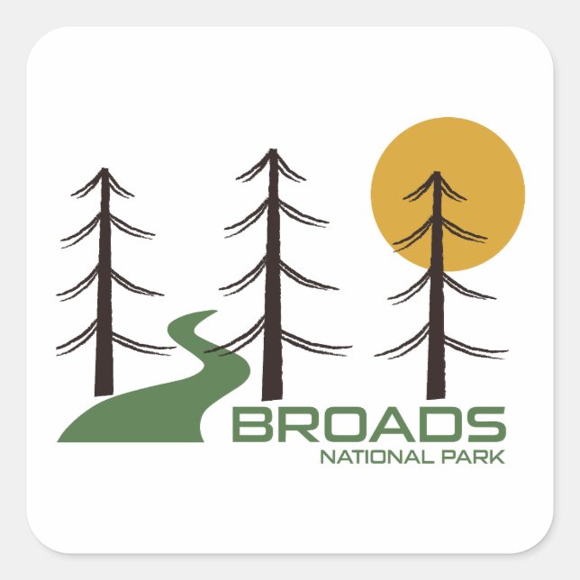 Broads National Park Trail Square Sticker (Front)