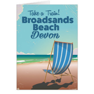 Broadsands Beach Devon vintage travel poster