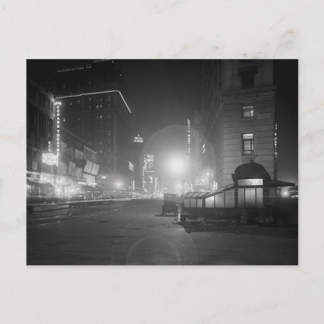 Broadway at Night, 1910 Postcard (Front)