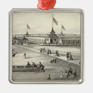Broadway Bathing Ground, Ocean Grove, NJ Metal Ornament