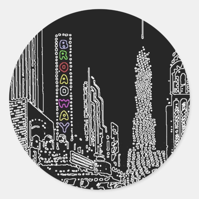 Broadway Bound Classic Round Sticker (Front)